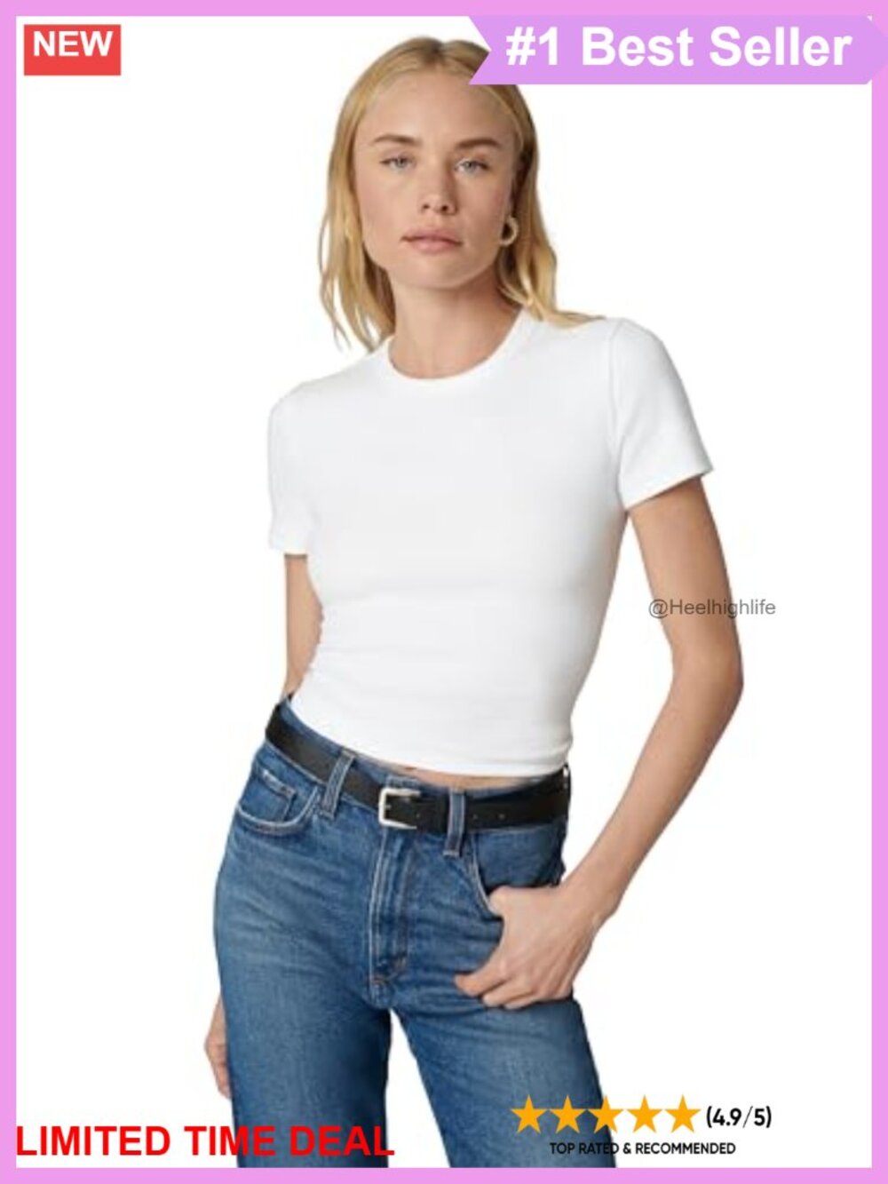 Lightweight Jersey Fitted Crew Neck Short Sleeve T-Shirt Tee